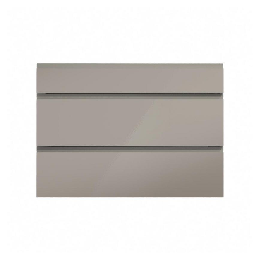 Clerkenwell Gloss Sand Grey 1000mm x 160mm Drawer Shown Closed from the Front as Part of a Drawer Unit
