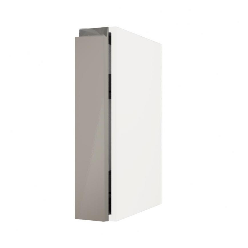 Clerkenwell Gloss Sand Grey 150mm x 720mm Full Height Door Shown Open at an Angle