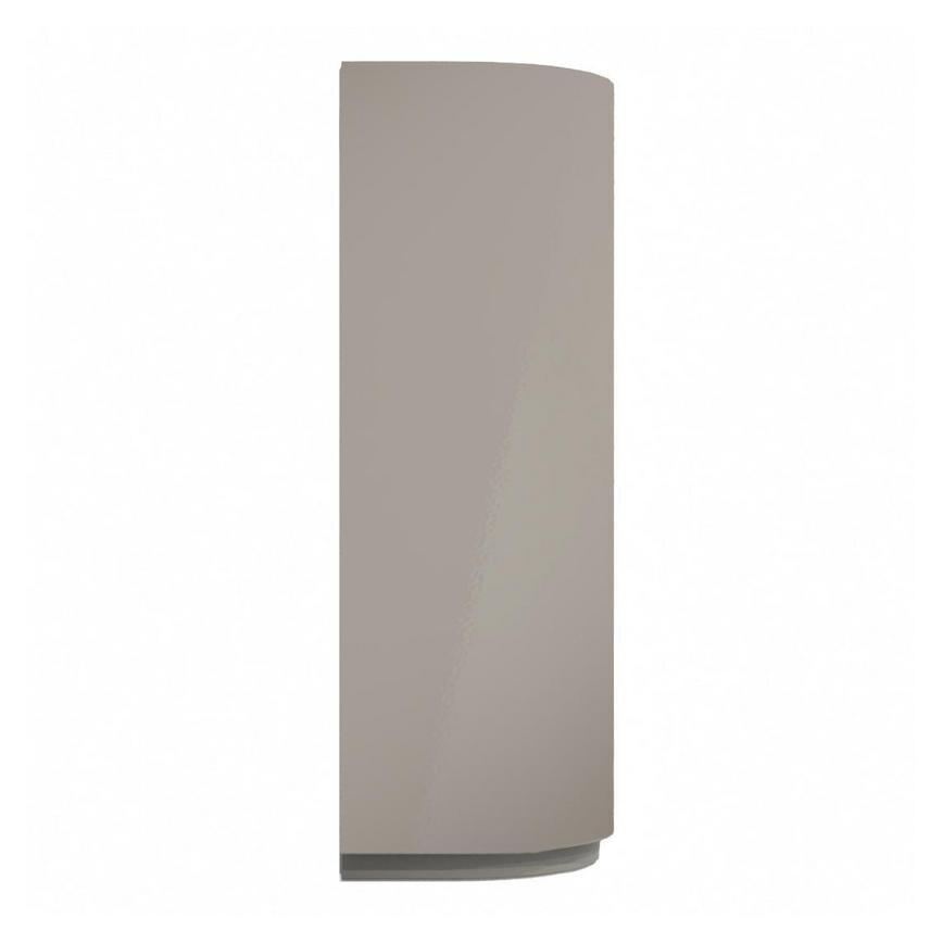 Clerkenwell Gloss Sand Grey 600mm x 310mm Tall Curved Door Shown Open at an Angle
