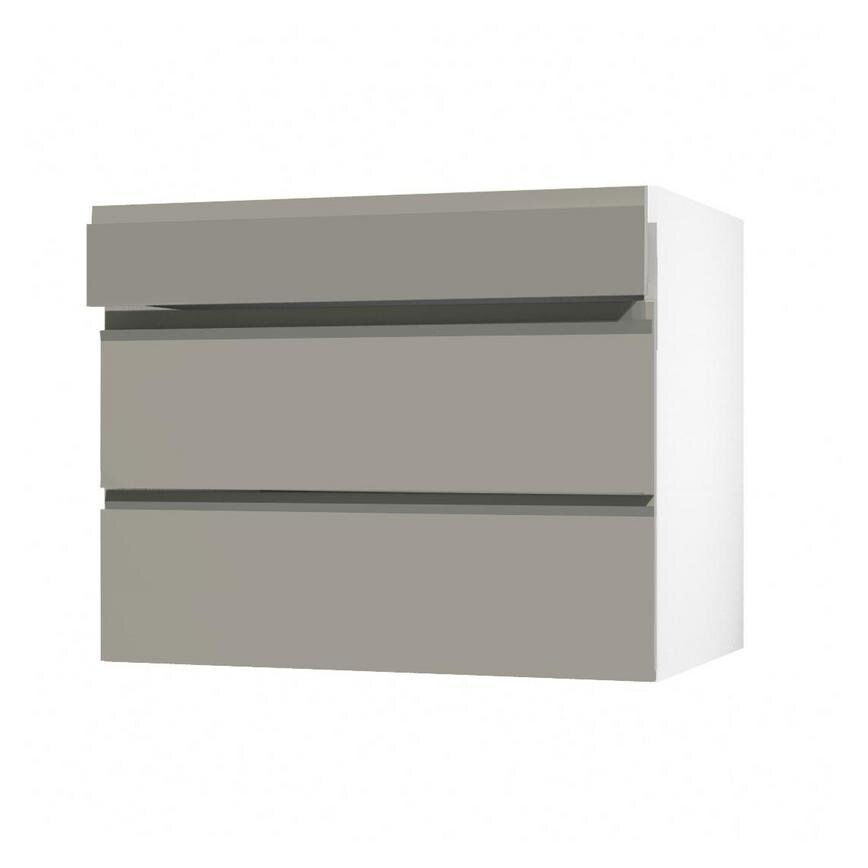 Clerkenwell Super Matt Sand Grey 160mm x 500mm Kitchen Drawer Angled Open