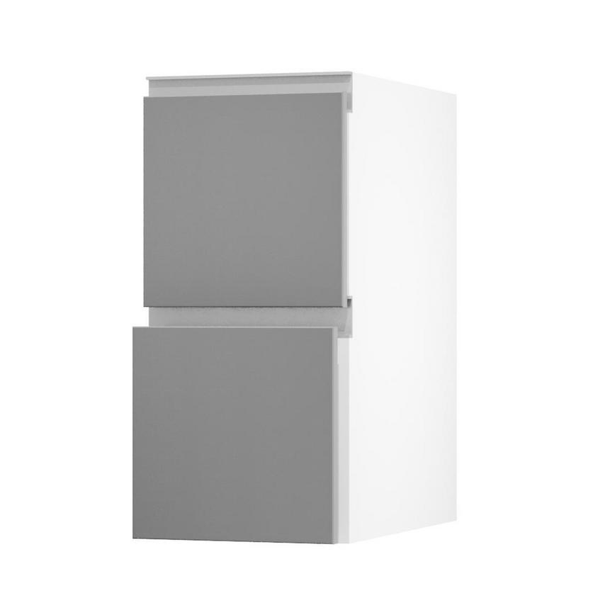 Greenwich Gloss Slate Grey 350 Pan Drawer Door Open 342mm