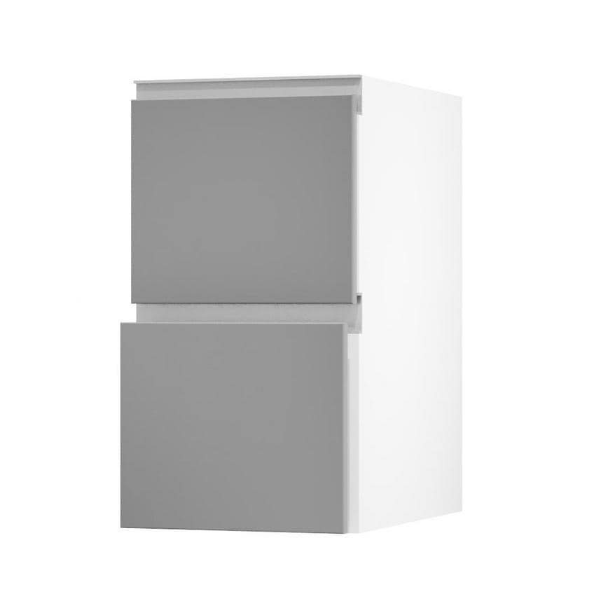 Greenwich Gloss Slate Grey 400 Pan Drawer Door Open 342mm