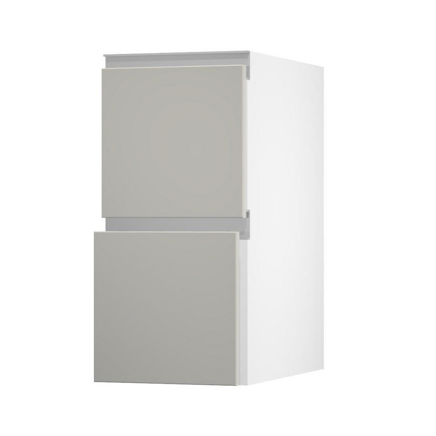 Greenwich Gloss Sandstone 350 Pan Drawer Door Open 342mm
