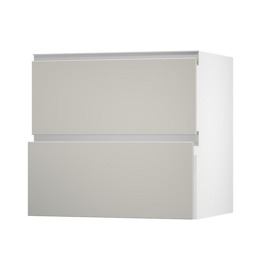 Greenwich Gloss Sandstone 800 Pan Drawer Door Open 342mm
