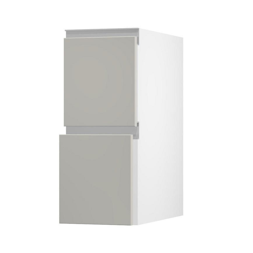 Greenwich Gloss Sandstone 300 Pan Drawer Door Open 342mm