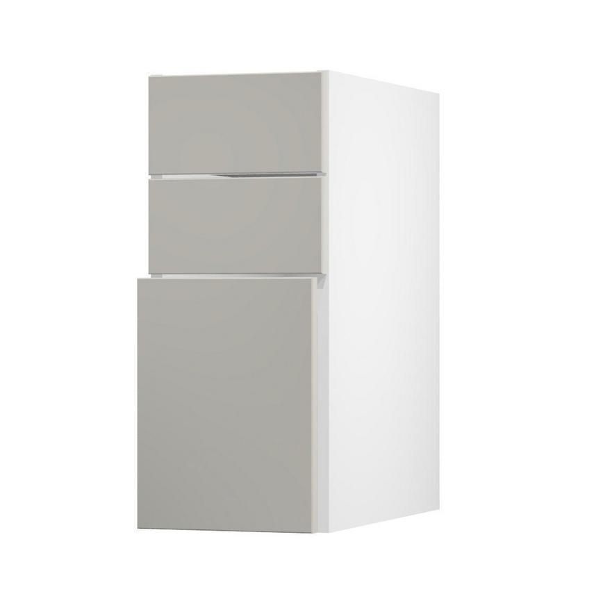 Greenwich Gloss Sandstone 300 Pan Drawer Door Open