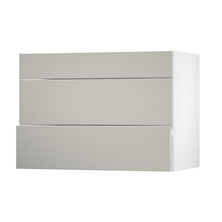 Greenwich Gloss Sandstone 1000 Fridge Freezer Wall Door Open