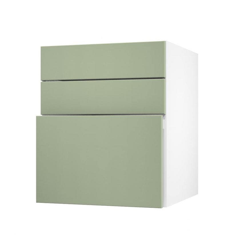 Greenwich Reed Green 600 Hob / Pan Drawer Door Open