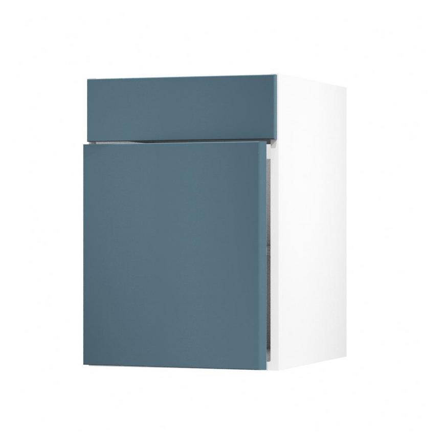 Greenwich Marine Blue 500mm x 557mm Door Front Shown Open at an Angle as Part of a Door and Drawer Unit