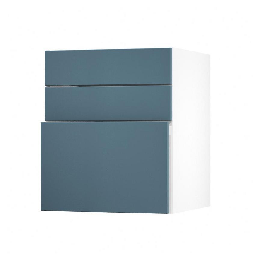 Greenwich Marine Blue 600mm x 394mm Pan Drawer Shown with the Drawer Open at an Angle as Part of a Drawer Unit