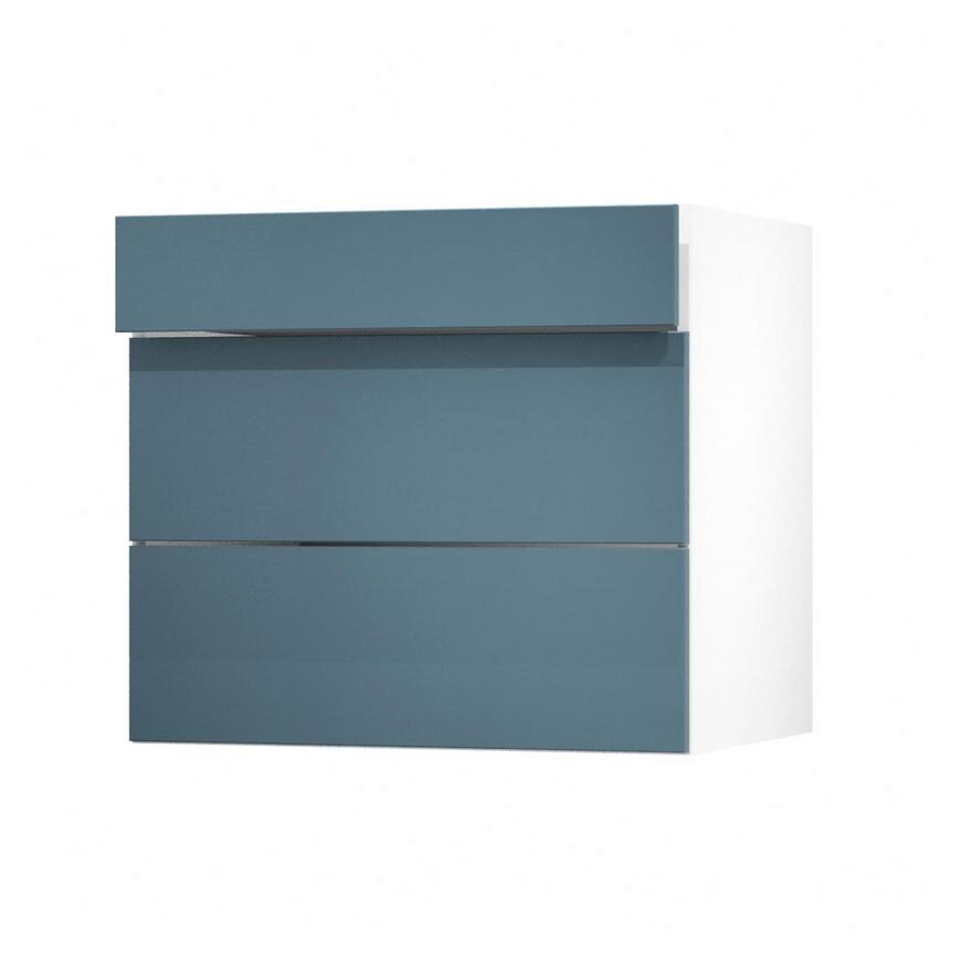 Greenwich Marine Blue 800mm x 160mm Drawer Front Shown Open at an Angle as Part of a Drawer Unit