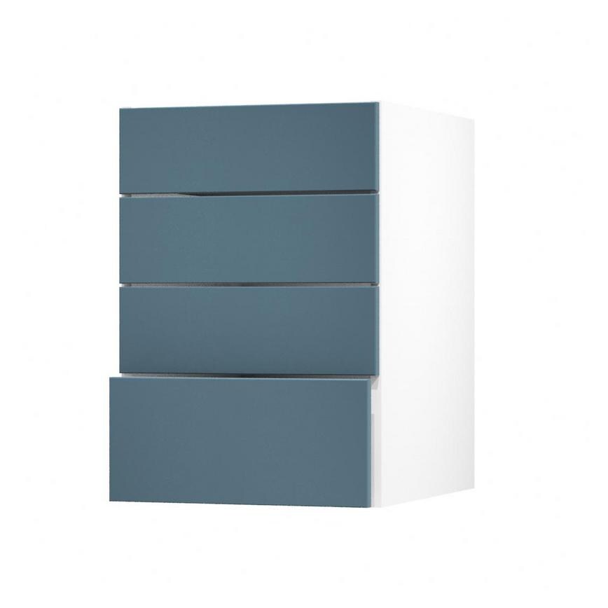 Greenwich Marine Blue 500mm x 227mm Drawer Front Shown with the Drawer Open at an Angle as Part of a Full Drawer Unit