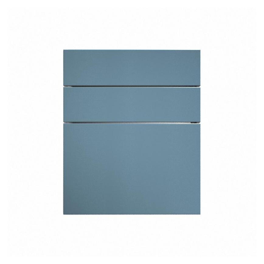 Greenwich Marine Blue 600mm x 394mm Pan Drawer Shown Closed from the Front as Part of a Drawer Unit