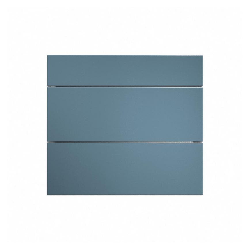 Greenwich Marine Blue 800mm x 275mm Pan Drawer Front Shown Closed from the Front as Part of a Full Drawer Unit