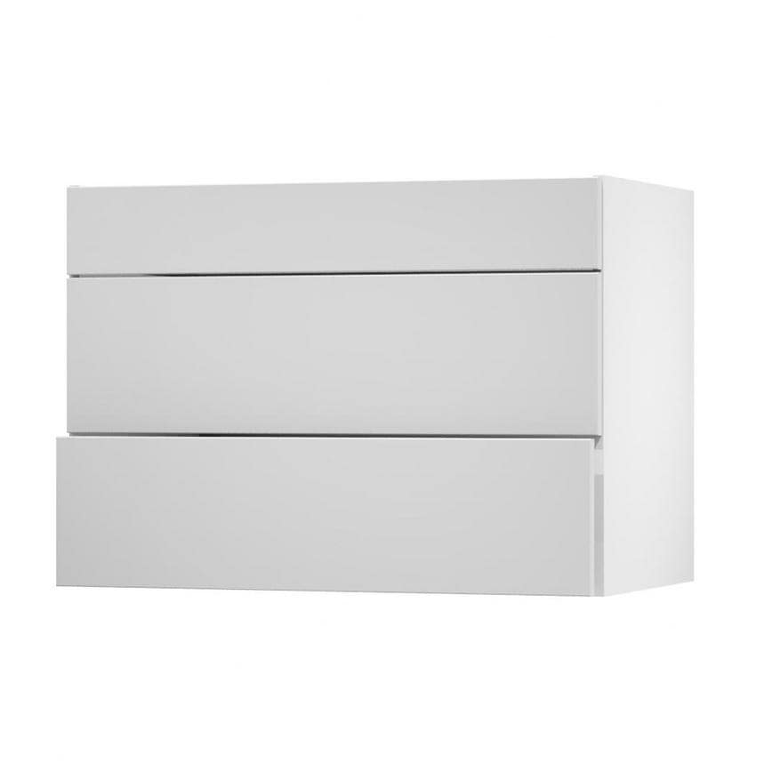 Hockley Mirror Gloss Dove Grey 1000 Fridge Freezer Wall Door Open