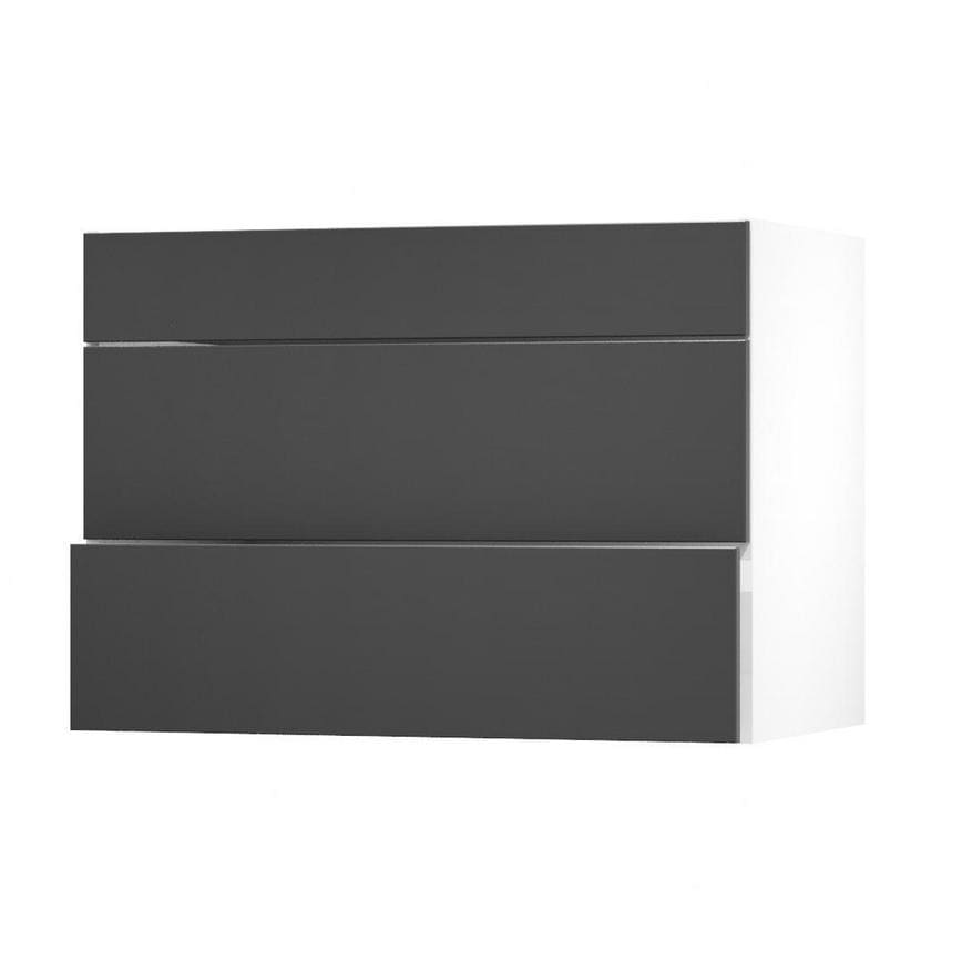 Hockley Super Matt Charcoal 1000 Fridge Freezer Wall Door Open