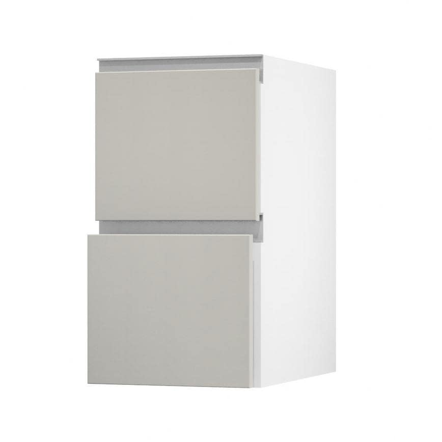 Hockley Mirror Gloss Sandstone 400 Pan Drawer Door Open 342mm