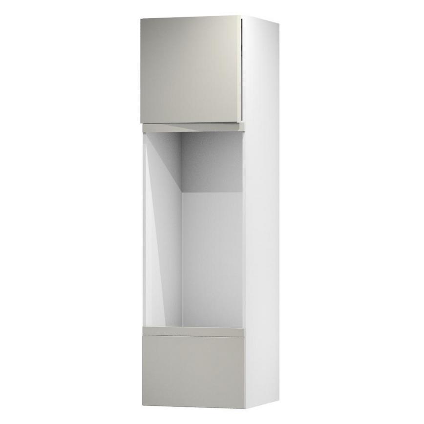 Hockley Mirror Gloss Sandstone 600 Tall Appliance Tower Door Open 570mm