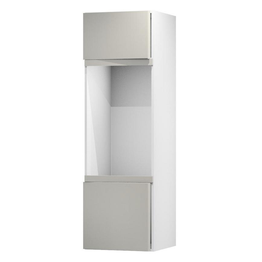 Hockley Mirror Gloss Sandstone 600 Appliance Tower Fascia Door Open