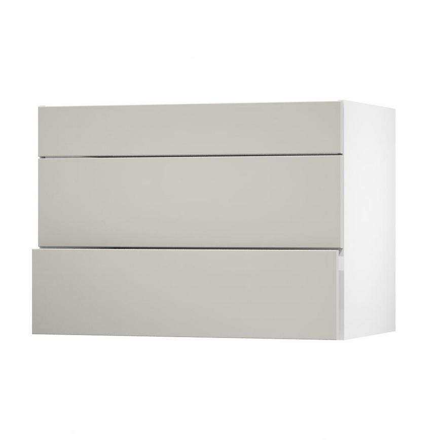 Hockley Mirror Gloss Sandstone 1000 Fridge Freezer Wall Door Open