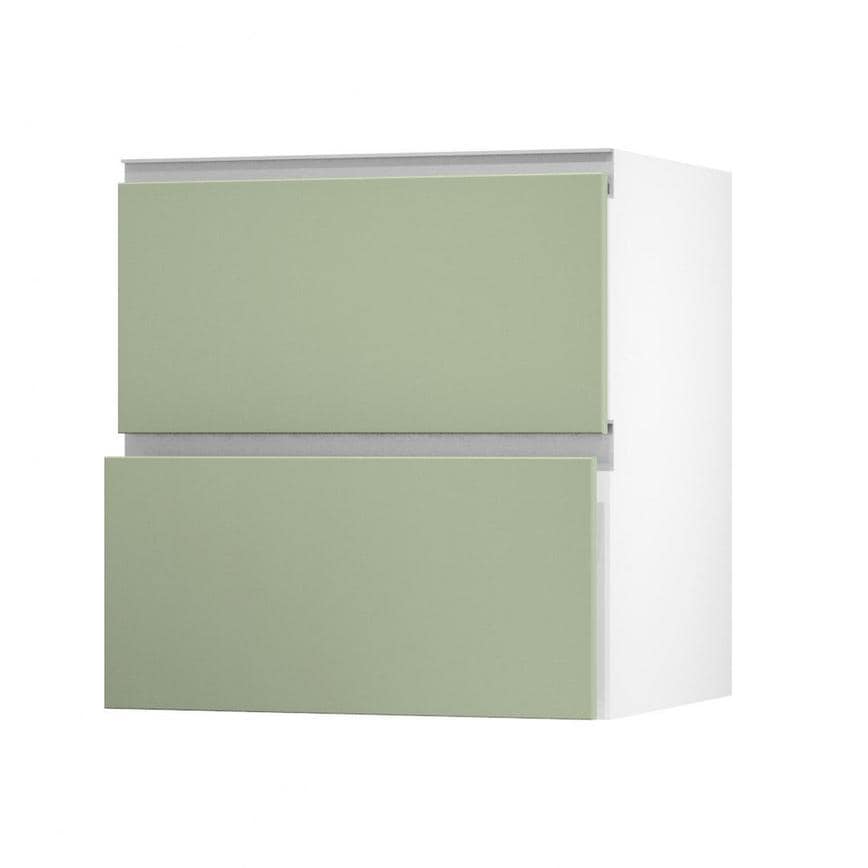 Hockley Super Matt Reed Green 700 Pan Drawer Door Open 342mm