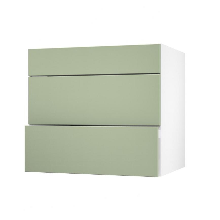 Hockley Super Matt Reed Green 800 Pan Drawer Door Open