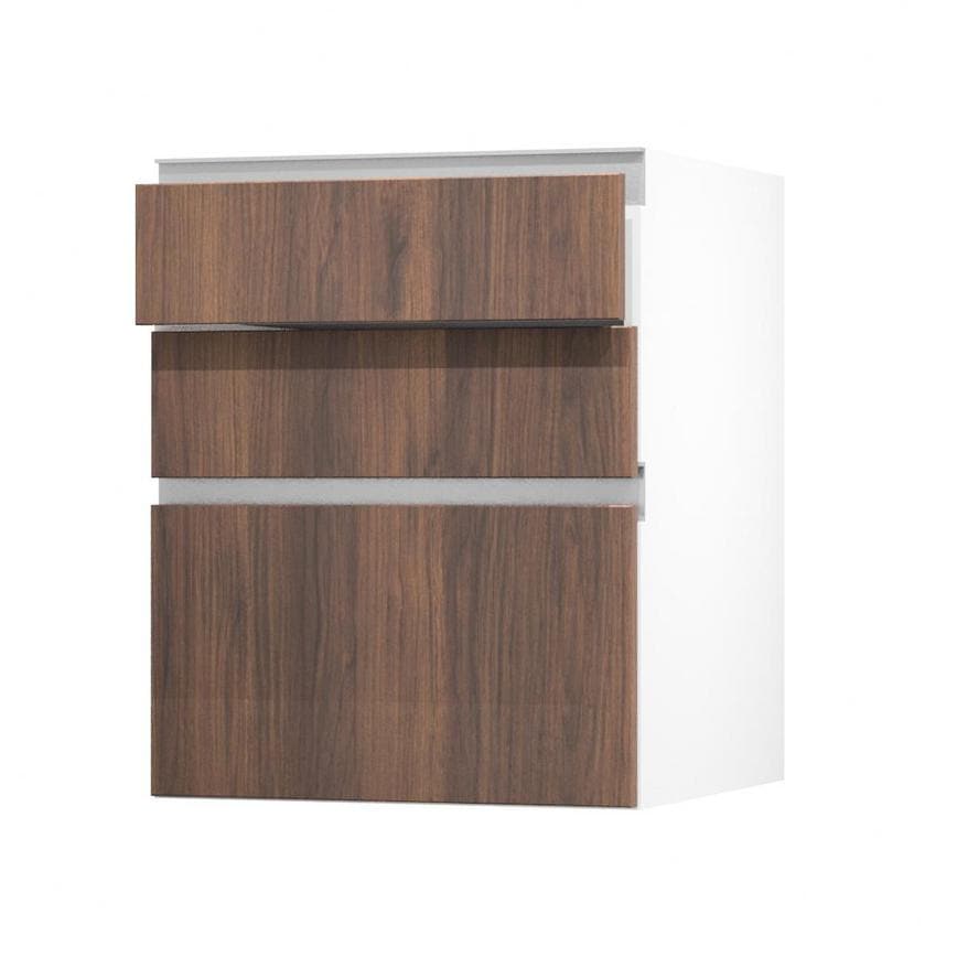 Hockley Textures Walnut 600 Drawer Front (170mm) Open
