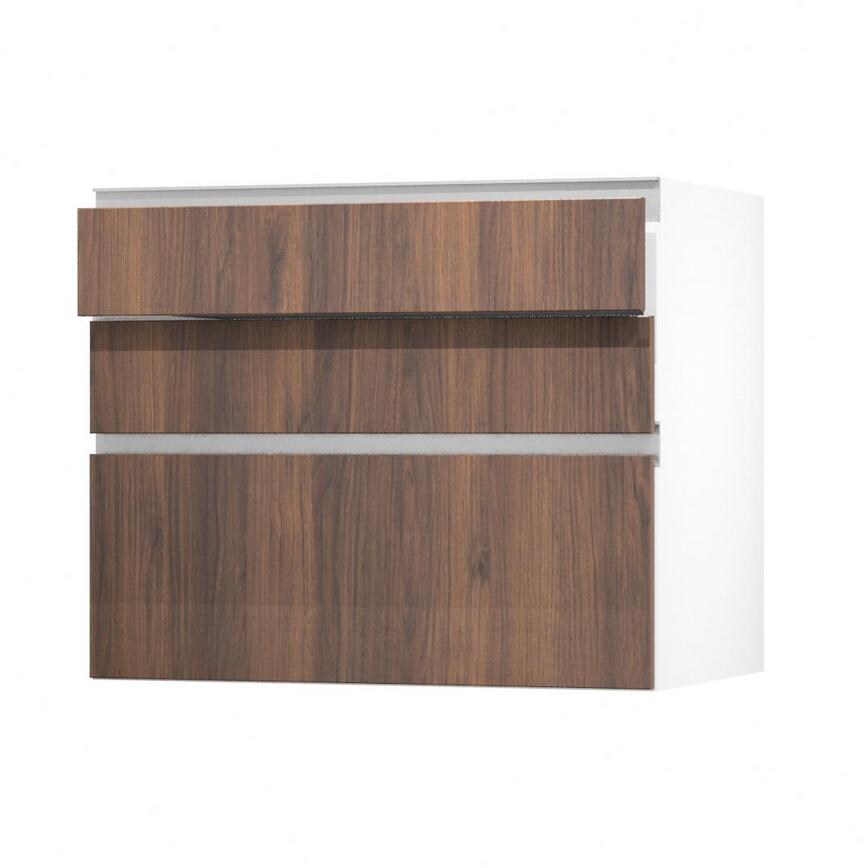 Hockley Textures Walnut 900 Drawer Front (170mm) Open