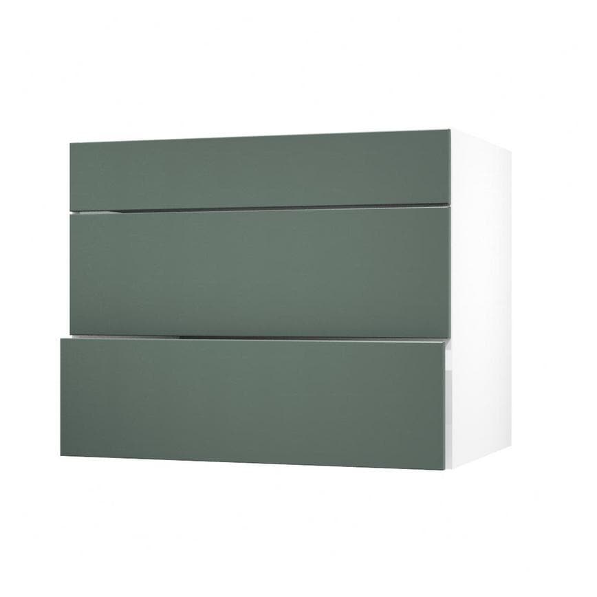 Hockley Super Matt Fir Green 900 Pan Drawer Door Open