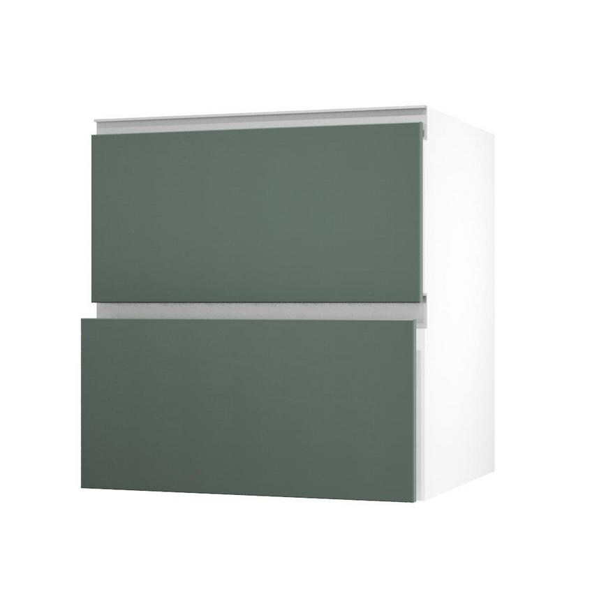 Hockley Super Matt Fir Green 700 Pan Drawer Door Open 342mm