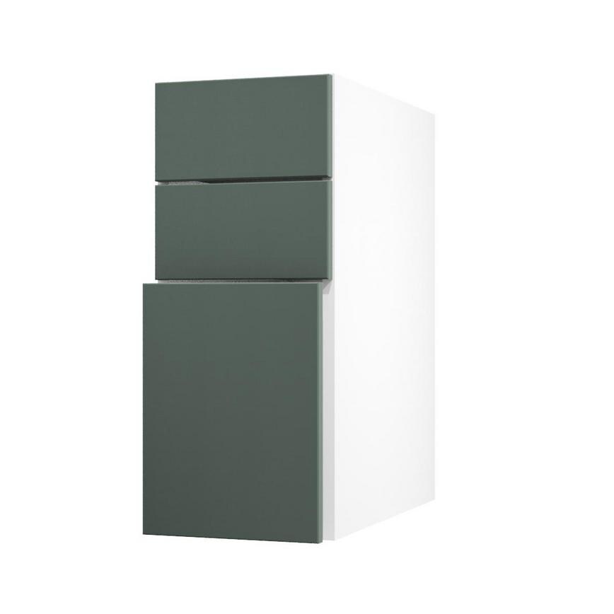 Hockley Super Matt Fir Green 300 Pan Drawer Door Open