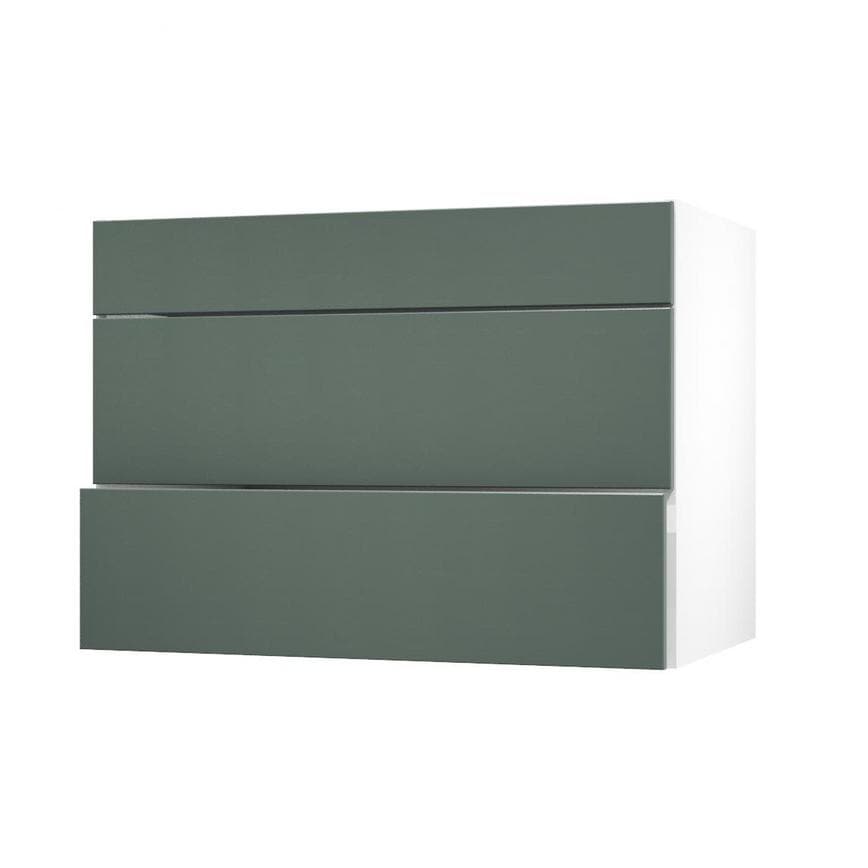 Hockley Super Matt Fir Green 1000 Fridge Freezer Wall Door Open