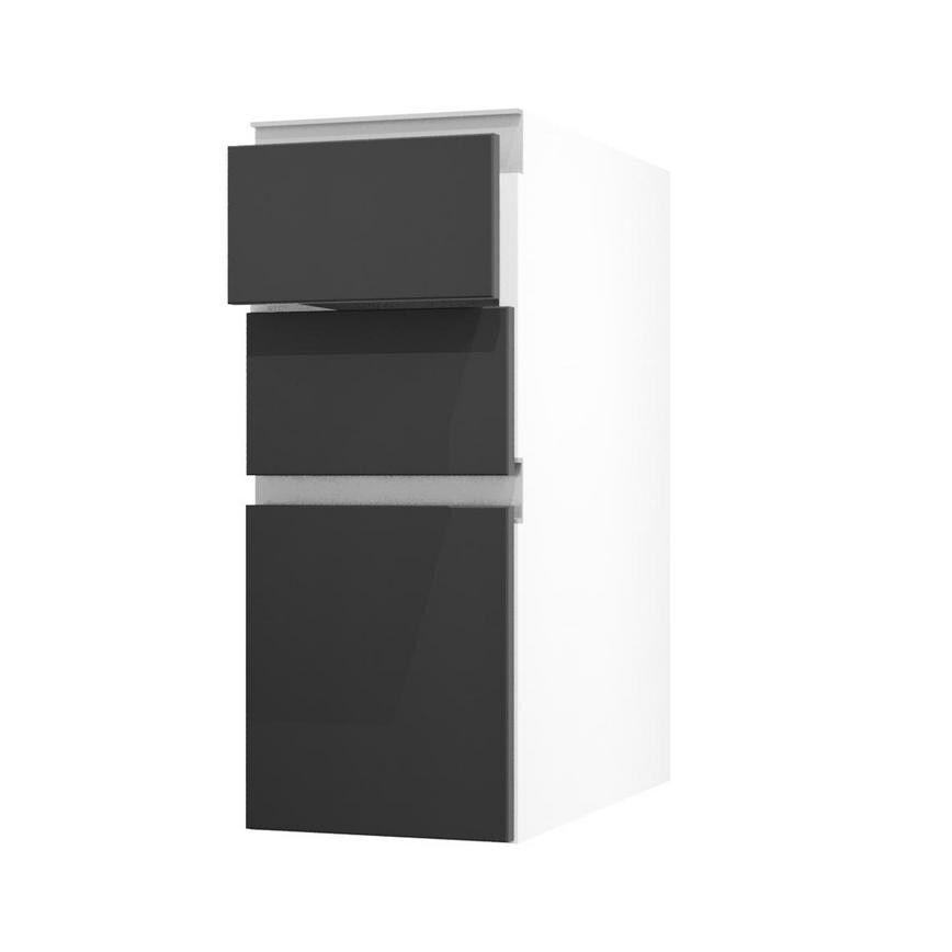 Hockley Super Matt Black 300 Pan Drawer Door Open 170mm