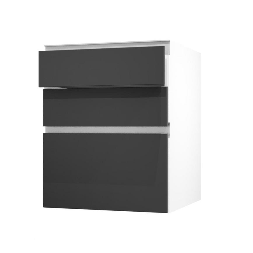 Hockley Super Matt Black 600 Pan Drawer Door Open 170mm