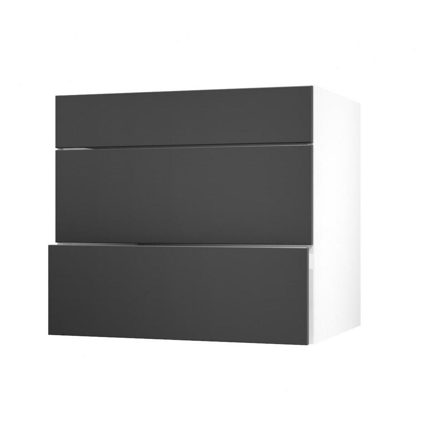 Hockley Super Matt Black 800 Pan Drawer Door Open