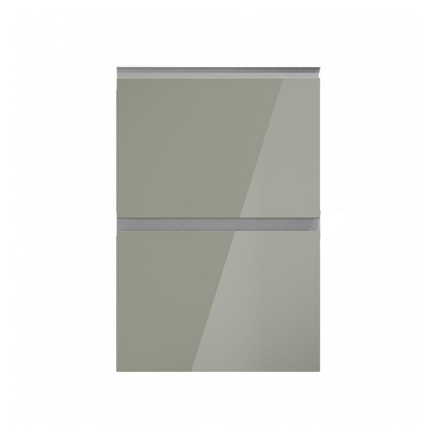 Hockley Mirror Gloss Reed Green 500mm x 342mm Pan Drawer Front Shown Closed as Part of a Full Drawer Unit