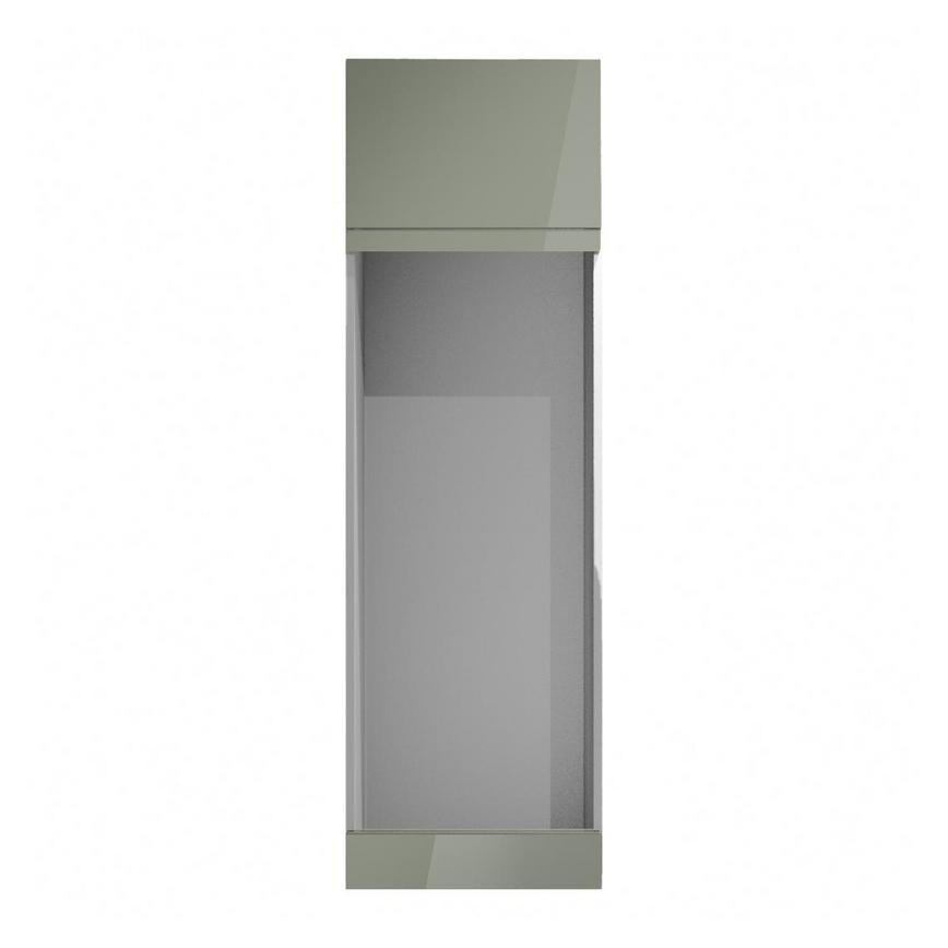 Hockley Mirror Gloss Reed Green 141mm x 600mm Filler Panel Shown from the Front as Part of an Appliance Tower Unit