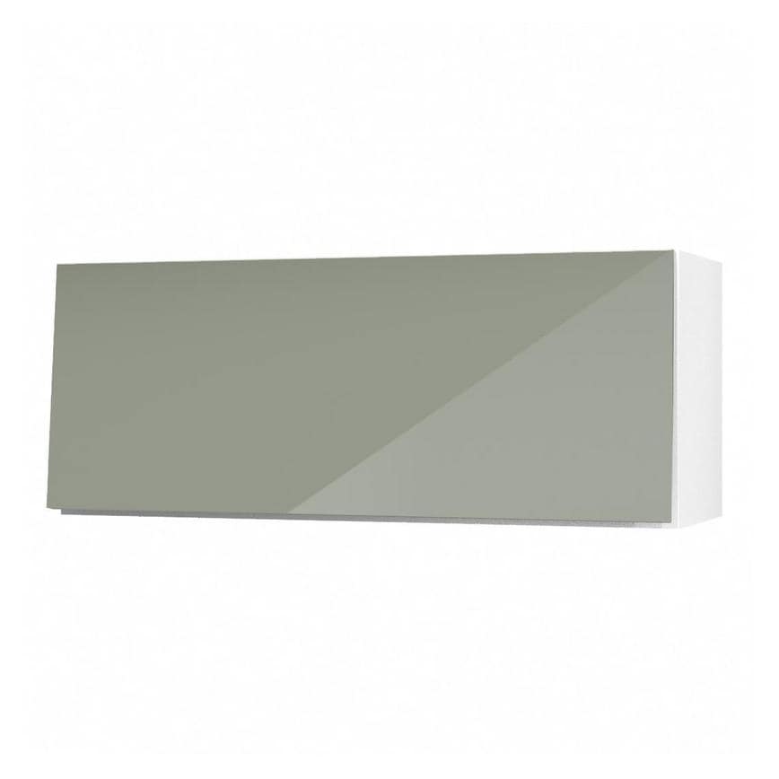 Hockley Mirror Gloss Reed Green 900mm x 360mm Bridging Unit Door Shown Open at an Angle