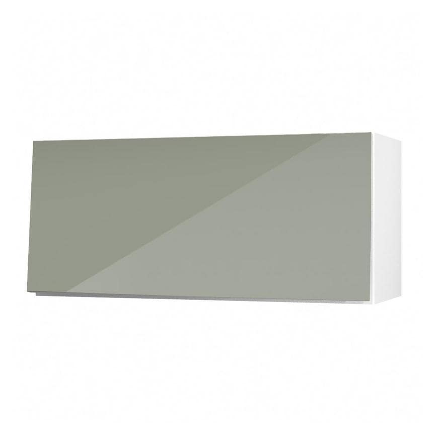 Hockley Mirror Gloss Reed Green 800mm x 360mm Door Shown Open at an Angle