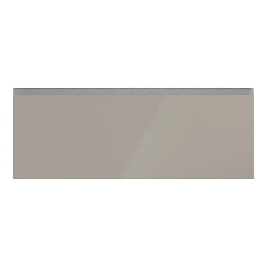Hockley Mirror Gloss Sand Grey 1000mm x 342mm Pan Drawer Front Shown Closed from the Front as Part of a Full Drawer Unit