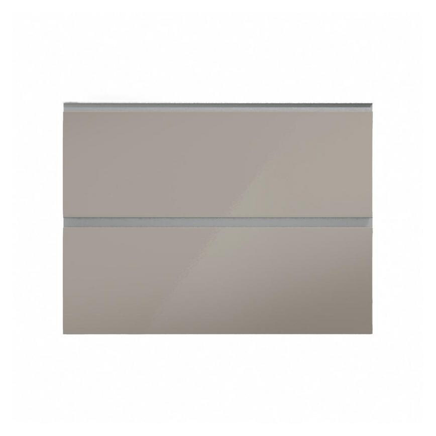 Hockley Mirror Gloss Sand Grey 1000mm x 342mm Pan Drawer Front Shown Closed from the Front as Part of a Full Drawer Unit
