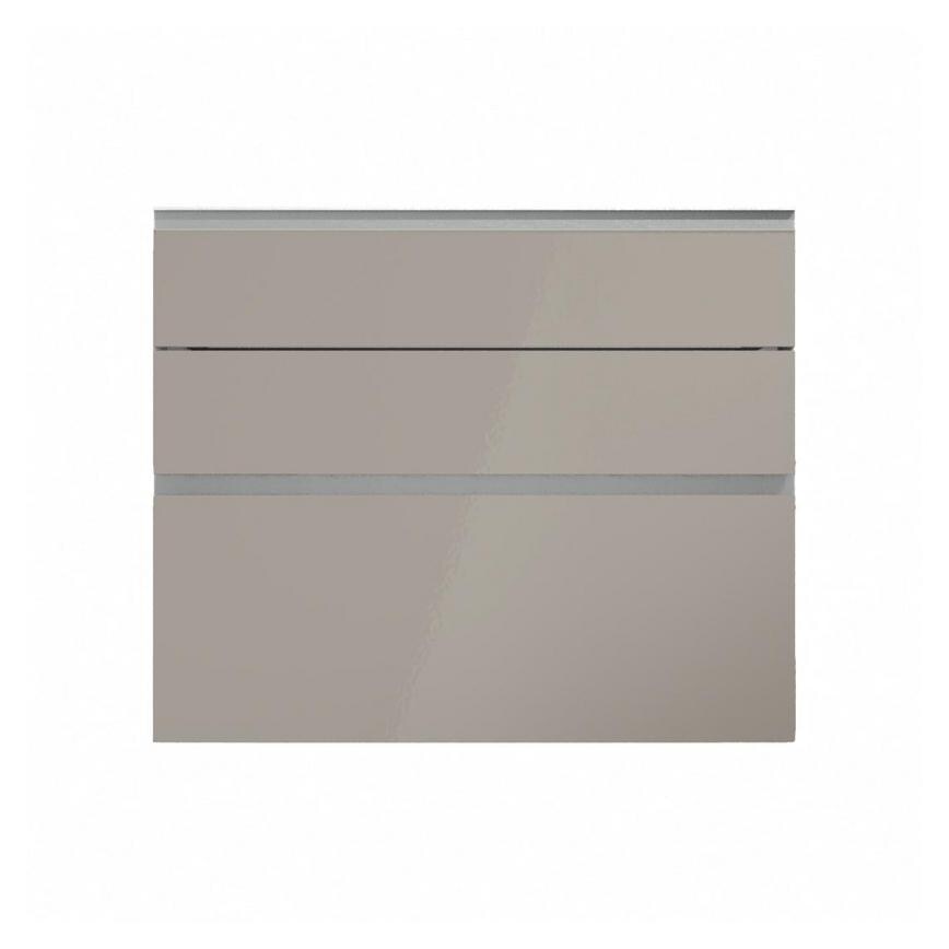 Hockley Mirror Gloss Sand Grey 900mm x 170mm Drawer Front Shown Closed as Part of a Full Drawer Unit