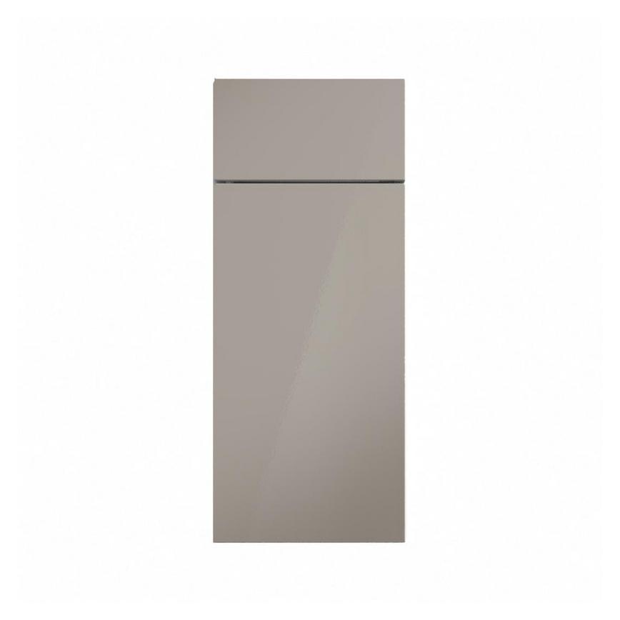 Hockley Mirror Gloss Sand Grey 300mm x 557mm Door Front Shown Closed from the Front as Part of a Door and Drawer Unit