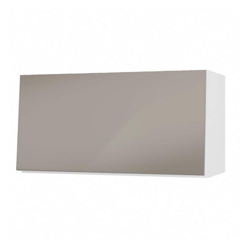 Hockley Mirror Gloss Sand Grey 700mm x 360mm Bridging Unit Door Shown Open at an Angle