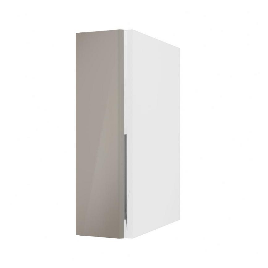 Hockley Mirror Gloss Sand Grey 200mm x 720mm Full Height Door Shown Open at an Angle