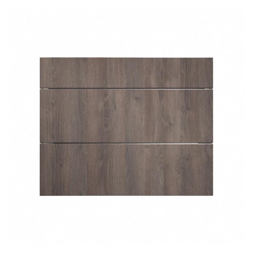 Hockley Textured Dark Oak 900mm x 275mm Pan Drawer Front Shown Closed from the Front as Part of a Full Drawer Unit