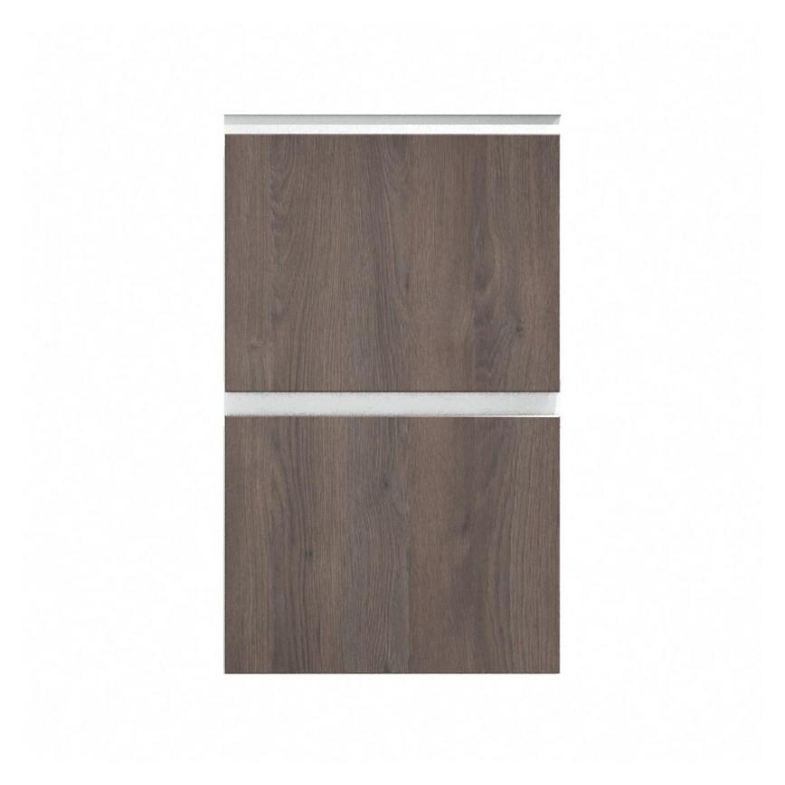 Hockley Textured Dark Oak 450mm x 342mm Pan Drawer Front Shown Closed from the Front as Part of a Full Drawer Unit