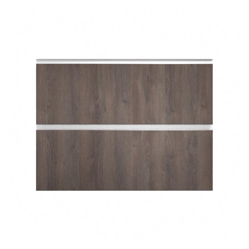 Hockley Textured Dark Oak 1000mm x 342mm Pan Drawer Front Shown Closed from the Front as Part of a Full Drawer Unit