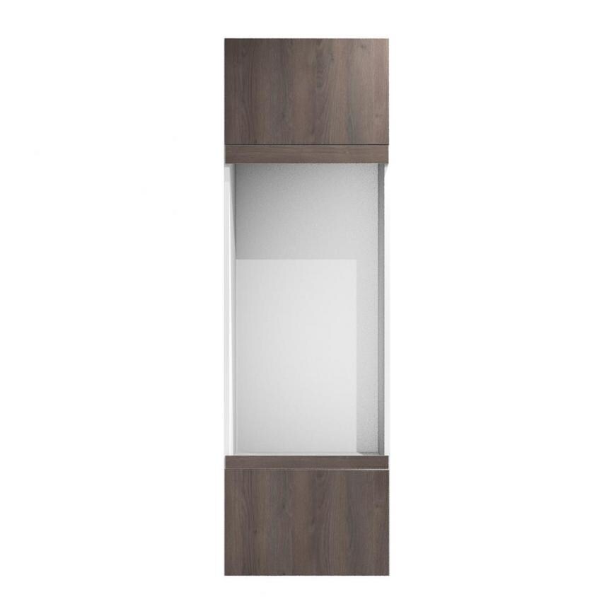 Hockley Textured Dark Oak 600mm x 437mm Appliance Door Shown Closed from the Front as part of a Appliance Tower Unit