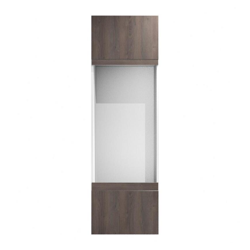 Hockley Textured Dark Oak 67mm x 600mm Filler Panel Shown from the Front as Part of an Appliance Tower Unit